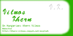 vilmos khern business card